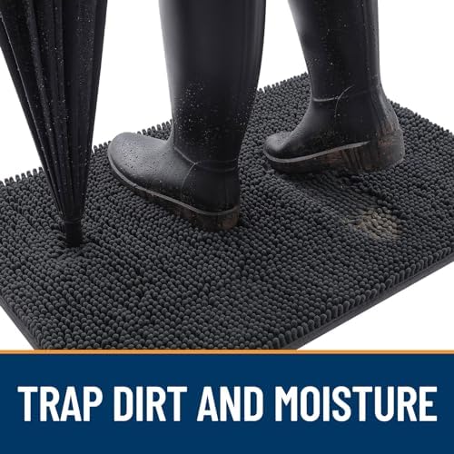 OLANLY Dog Door Mat for Muddy Paws 70x32, Super Absorbent Chenille Mud Mat - Image 2