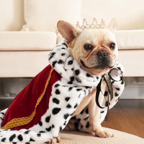 Lovelyshop Royal Velvet Pet Cloak with Fur Trim for Cats & Dogs, Red-M/Oversize by Lovelyshop