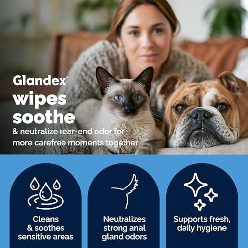 Vetnique Glandex Rear End Wipes for Dogs & Cats, Anal Gland Hygiene & Deodorizing Dog Wipes for Paws and Butt, Boot The Scoot with DeoPlex Enzyme, Aloe & Vitamin E (75ct) (Pack of 3) - Image 3
