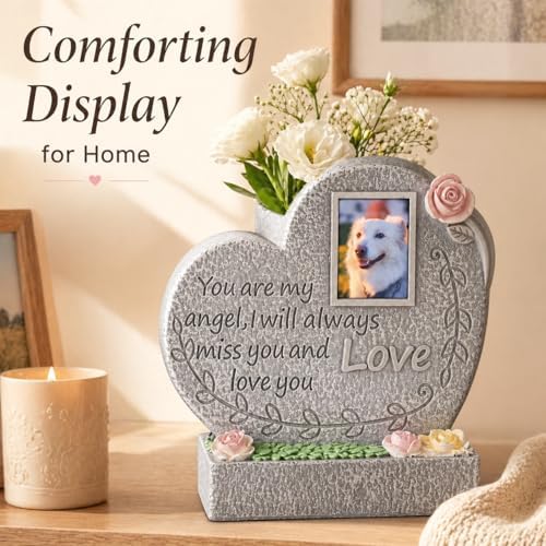 Pet Memorial Stone for Loss of Dog or Cat-Resin Dog Memorial Gifts with Flower Language Design-Heartfelt Pet Loss Sympathy Gift-Dog Passing Away Remembrance Keepsake - Image 7