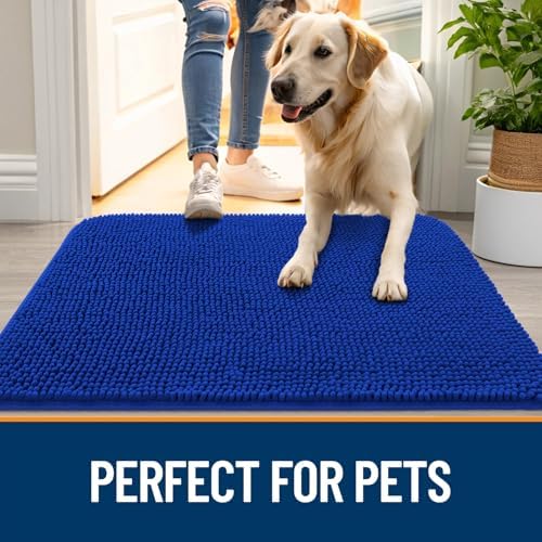 OLANLY Dog Door Mat for Muddy Paws 47x20, Super Absorbent Chenille Mud Mat - Image 6