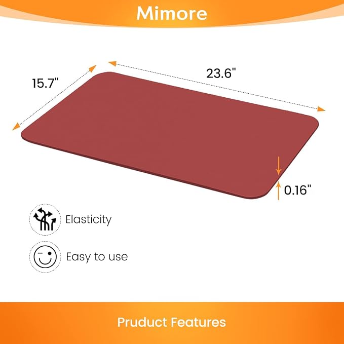 Mimore Red Coffee Bar Mat - 16x24 Inch Absorbent Mat Hides Stains - Fits Under Coffee Maker & Espresso Machine - Image 5