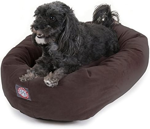 Majestic Pet Suede Calming Dog Bed, 24 Inch Small Round Washable, Chocolate by MajesticPet