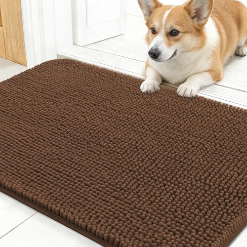OLANLY Dog Door Mat for Muddy Paws 30x17, Super Absorbent Chenille Mud Mat by OLANLY