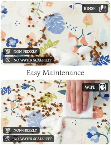 Pet Feeding Mat-Absorbent Dog Mat for Food and Water Bowl-No Stains Quick Dry Water Dispenser Mat-Dog Accessories Pet Supplies-Bowl for Messy Drinkers（LIGHTFLOWERS,12"x19" - Image 4