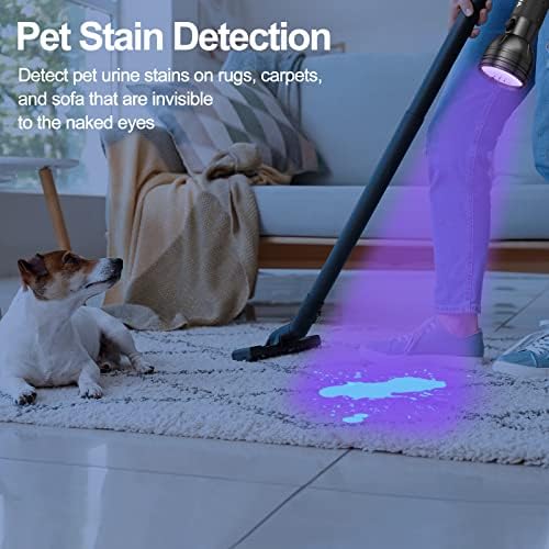 Vansky Black Light UV Flashlight, Upgraded 51 LED 395nm Blacklight Pet Urine Detector for Dog/Cat Urine, Dry Stains, Bed Bug, Matching with Pet Odor Eliminator(Batteries are Included) - Image 3
