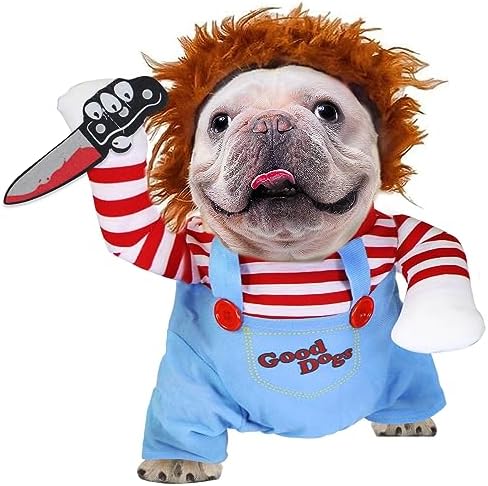 GOYOSWA Dog Halloween Costumes, Pet Deadly Doll Dog Costume Funny Dog Costumes Dog Halloween Costume Clothes for Small Medium Large Extra Large Dogs Pets (Large) by GOYOSWA