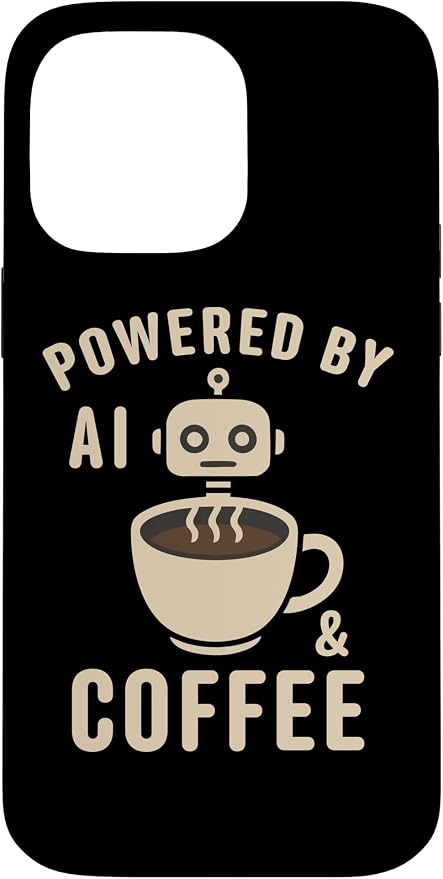 Powered by AI and Coffee Robot Case for iPhone 14 Pro Max by Unknown