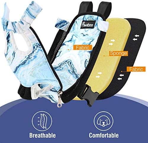 Pawaboo Pet Carrier Backpack, Adjustable Pet Front Cat Dog Carrier Backpack Travel Bag, Legs Out, Easy-Fit for Traveling Hiking Camping for Small Medium Dogs Cats Puppies, Large, Blue Marble - Image 5