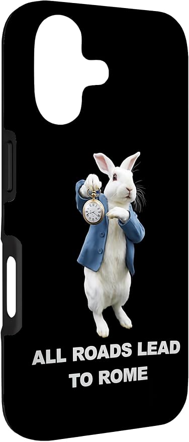 Funny AI Rabbit Meme Tshirt - All Roads Lead to Rome Humor Case for iPhone 17 - Image 3