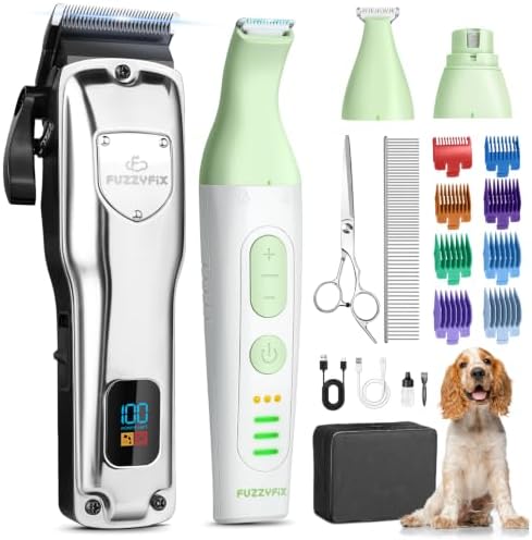 Dog Grooming Kit, Dog Clippers for Grooming for Thick Heavy Coat by FuzzyFix