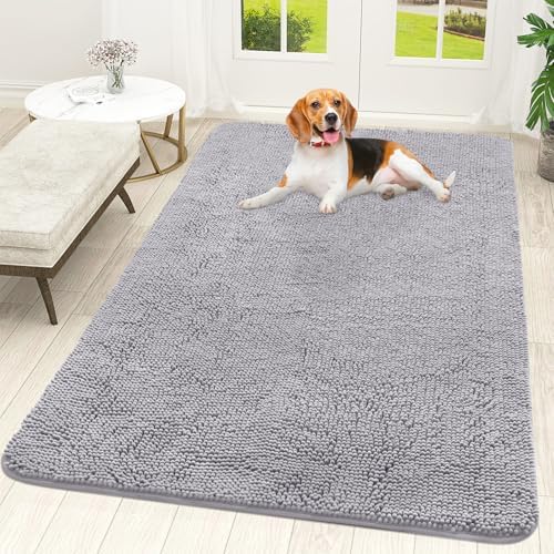 OLANLY Dog Door Mat for Muddy Paws 59x35, Super Absorbent Chenille Mud Mat by OLANLY