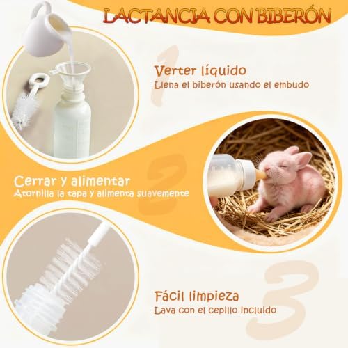 Pet Nursing Feeder Kit, 13PCS Kitten Puppy Feeding Set, Hand Feeding Syringe with Soft Silicone Nipples for Newborn Puppies, Kittens, Hamsters, Rabbits, Small Animals (White) - Image 6