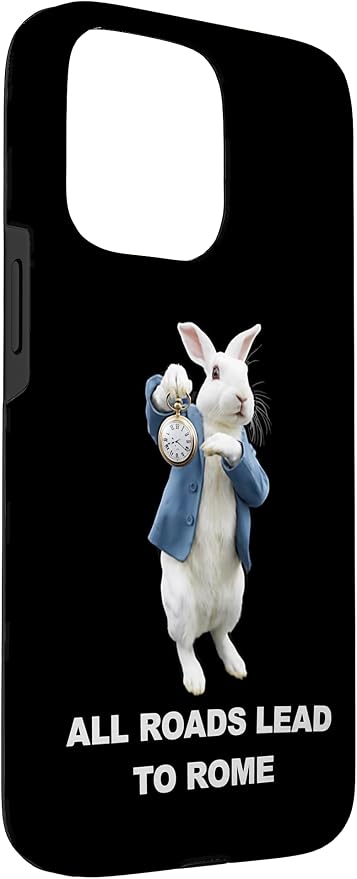 Funny AI Rabbit Meme Tshirt - All Roads Lead to Rome Humor Case for iPhone 15 Pro Max - Image 3