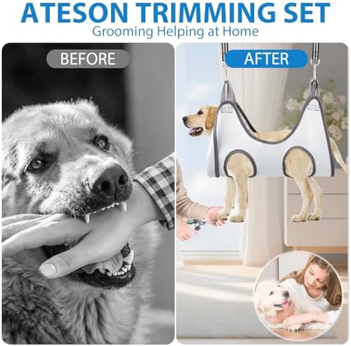 ATESON Pet Grooming Hammock Harness for Medium/Large Dogs Nail Trimming, Dog Sling for Cutting Nails, Dog Hanging Holder Hanger with Nail Clippers, Nail File, Scissors - Image 5