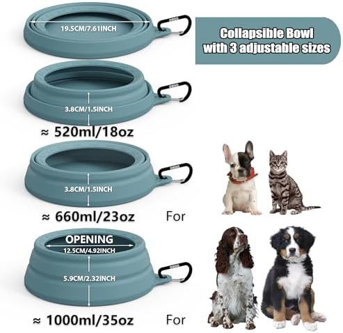 OHMO Spill Proof Collapsible Dog Bowl, 34oz Portable Dog Water Bowl - Image 6