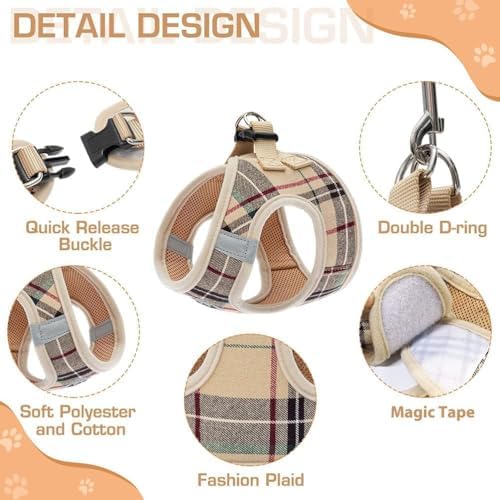 KOOLTAIL Dog Harness and Leash Set for Medium Large Dogs, Step in No Pull Soft Mesh Dog Harness Comfort Padded Pet Vest, Adjustable Reflective Easy Walking Puppy Cats Harnesses Training - Image 3