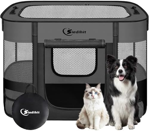 Siedihit 31" Dog Playpen,Cat Puppy Pen, Pet Portable Crate Indoor Outdoor by Siedihit