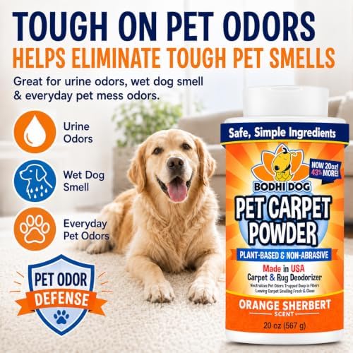 Bodhi Dog Natural Carpet Deodorizer Powder - Dry Pet Smell Eliminator & Urine Odor Remover - Loosens Fur & Dirt - Plant-Based Room Freshener for Vacuuming Home - Orange Sherbert (Pack of 1) - Image 3