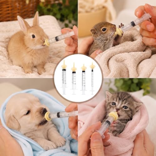 Pet Nursing Kit for Newborn Kittens & Puppies - Bottle Feeding Set with Silicone Nipples, Syringes, Medicine Feeder & Formula Dispenser - Milk Feeder for Baby Squirrels, Rabbits & Small Animals - Image 7