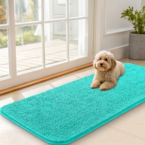 OLANLY Dog Door Mat for Muddy Paws 47x20, Super Absorbent Chenille Mud Mat by OLANLY