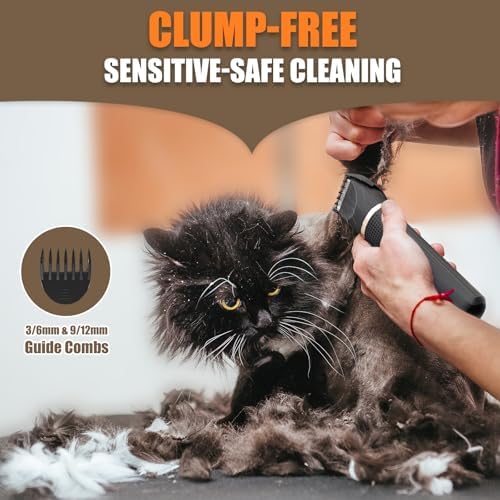 Cat Grooming Clippers Kit with Paw Trimmer, 3 in 1 Electric Pet Hair Trimmer Supplies for Thick Matted Hair, Heavy Coat Butt Shaver Cat Razor Fur Trimmer for Dogs at Home (Black) - Image 4