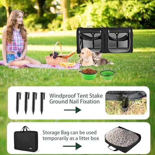 Wakytu 2-in-1 Pet Carrier for Cats & Dog, Travel Carrier for Camping - Image 6