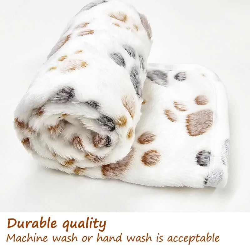 1 Pack 3 Blankets Fluffy Premium Fleece Soft Pet Blanket Flannel Throw for Cat Dog Puppy (Large 41x31'', Paw-White) - Image 5