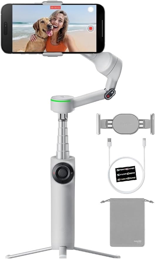 Insta360 Flow 2 PRO Gimbal Stabilizer for Smartphone, AI-Powered Tracking, 3-Axis Stabilization, Built-in Tripod, Portable & Foldable, Deep Track 4.0 Auto Tracking Phone Stabilizer Creator - Gray by Unknown