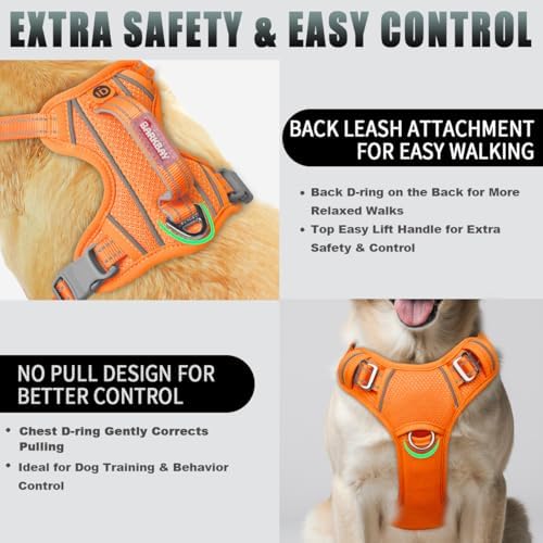 BARKBAY Dog Harness for Large Dogs No Pull Dog Vest ID Tag Pocket - Image 3