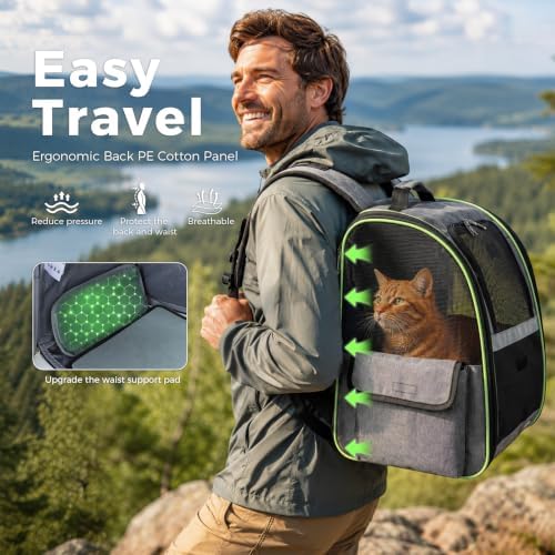 Lekereise Cat Backpack Carriers, Dog Carrier Backpacks with Breathable Mesh for Small Medium Large Cats Dogs Puppy Up to 25 Lbs, Pet Foldable Carrying Backpack Ventilated for Travel Hiking Collapsible - Image 6