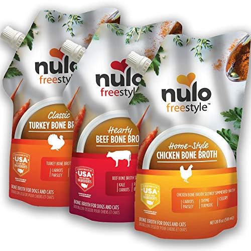 Nulo Freestyle Bone Broth, Premium Food Topper for Cats and Dogs, with Collagen and Chondroitin Sulfate to Help Boost The Quality of Your Pet’s Coat and Skin, 20 Fl Oz (Pack of 3) by NuloPetFoodInc
