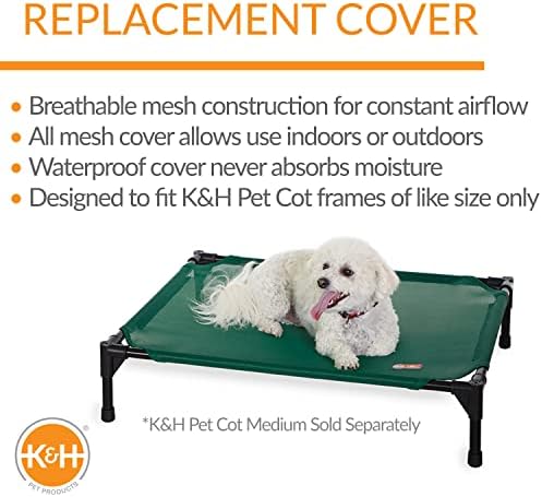 K&H Pet Products All Weather Pet Cot Replacement Cover Green Medium 32 X 25 Inches - Image 3