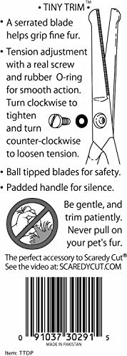 Tiny Trim 4.5" Ball-Tipped Scissor for Dog, Cat and all Pet Grooming - Ear, Nose, Face & Paw - Scaredy Cut's small Safety Scissor Yellow - Image 3