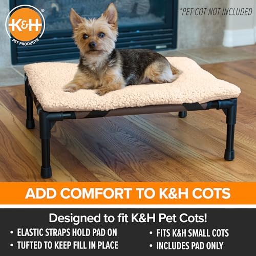 K&H PET PRODUCTS Original Pet Cot Microfleece Pad - Tan, Small 17 X 22 Inches - Image 3