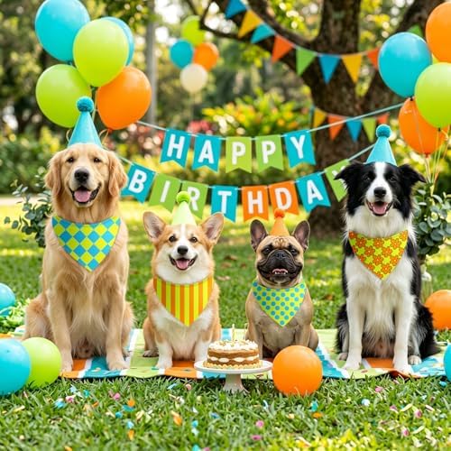 Weewooday 50 Pcs Cartoon Dog Bandana Bulk for Hippie Paw Print Flower Adventure Cute Triangle Soft Dog Bibs Summer Theme Birthday Party Supplies for Small Medium Large Costume 19.7 x 13.8 x 13.8 Inch - Image 5