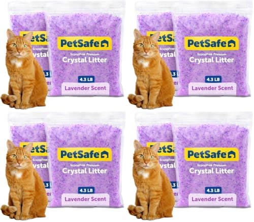 PetSafe ScoopFree Premium Crystal Litter, Lavender Scent, 4.3Lb Bag, Litter (Pack of 8) by PetSafe