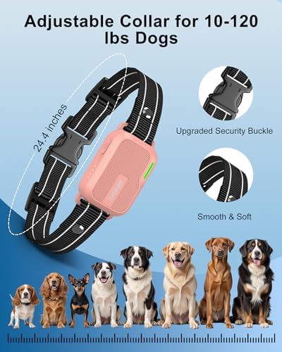 Dog Shock Collar - 4500FT Dog Training Collar with Remote, IPX8 Waterproof Electric Dog Collar with 4 Training Modes, Security Lock, Rechargeable eCollar for 10-120lbs Dogs(Pink) - Image 4