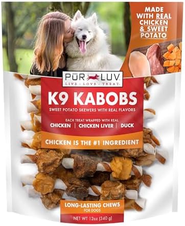 Pur Luv Dog Treats K9 Kabobs, Chicken, Duck, and Sweet Potato, 12 Ounces by PurLuv