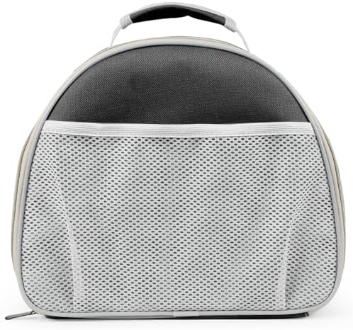 Bird Travel Carrier Cage, with Stainless Steel Metal Window and Wood Perch, Portable Bag for Cockatiel Parakeet Conure Green Cheek Budgie (Black, Steel Window) - Image 3