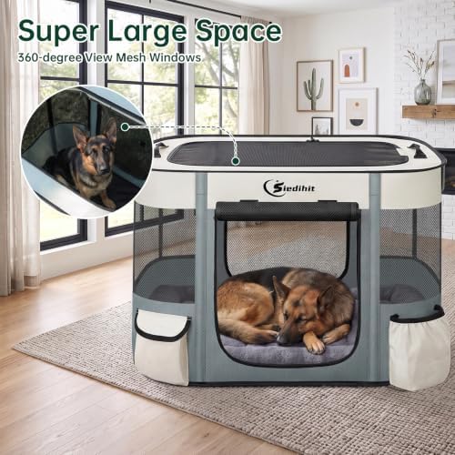Siedihit 40" Dog Playpen,Cat Puppy Pen, Pet Portable Crate Indoor Outdoor - Image 6