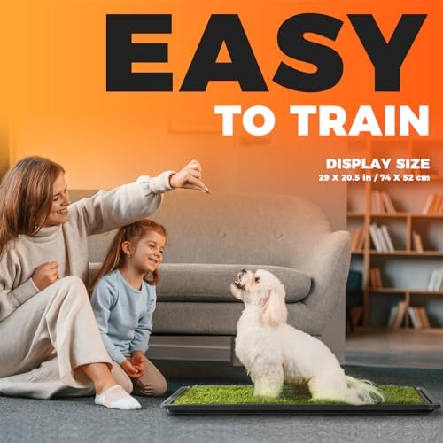 Hompet Dog Grass Pad with Tray Large, 29"x20.5", 2 Reusable Artificial Turf for Dogs Potty, Waterproof Non-Slip Washable Pee Pads, Quickly Absorbency Portable Dog Litter Box for Indoor/Outdoor Use - Image 5