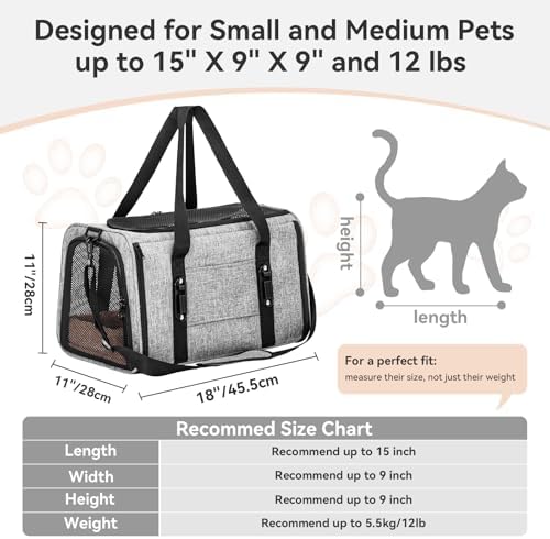 PETSFIT Cat Carrier Soft with Patented Safety Buckles,Safe for Car Travel - Image 5