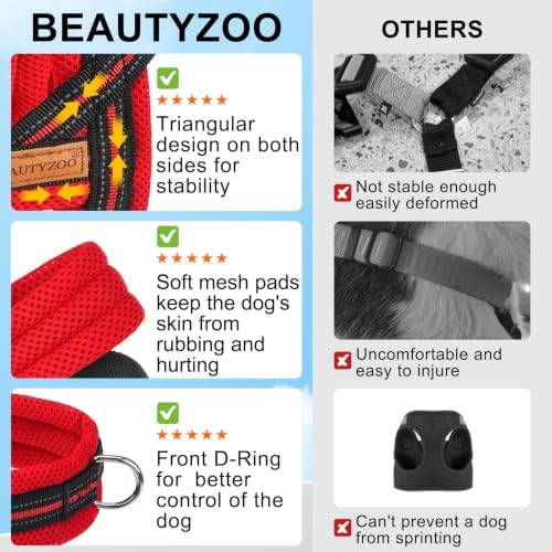 BEAUTYZOO Dog Harness Medium Sized and Leash Set, No Pull Step in Pet Vest - Image 3
