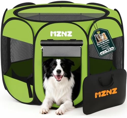 Dog Cat Small Animal Puppy Playpen Crate, Large, Whole Green by MZNZ