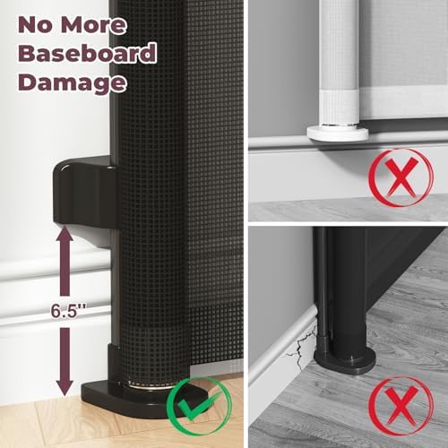 Retractable Baby Gates 2 Pack, 55" Wide Mesh Dog Gate Indoor - Image 3