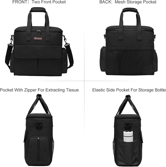 Modoker Weekend Dog Travel Bag Set with 2 Food Bags, 2 Bowls and Mat, Black - Image 2