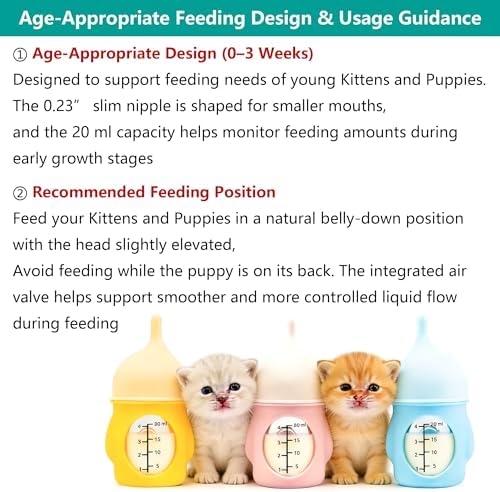 Puppy Bottles for Nursing，Kitten Bottles for Nursing，Pet Feeding Bottle，(Blue- 20ml) - Image 4