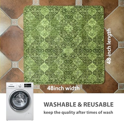 nunubaby Washable Pee Pads for Dogs, Stylish, Non-Slip and Leak-Proof Pee Pads. Reusable Potty Pads for Dogs for Crates and Floors.(Green/Multi,48" x48" ) - Image 4