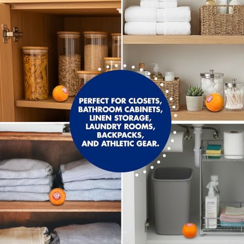 Arm & Hammer OdorBusterz® Odor Eliminator Balls, Clean Burst, 3 Count – Baking Soda Odor Control for Closets, Drawers, Hampers & Small Spaces - Image 4